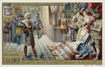 Christoph Kolumbus vor dem König und der Königin von Spanien, 15. Januar 1492 von European School