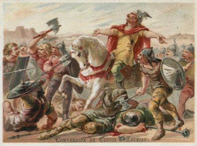 Bekehrung von Chlodwig I. zum Christentum in der Schlacht von Tolbiac, 496 von European School