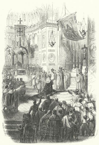 Krönung von Balduin I. als lateinischer Kaiser in Konstantinopel von European School