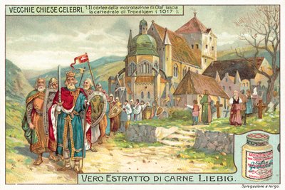 Krönungsprozession von König Olaf II. von Norwegen verlässt den Dom von Trondheim von European School