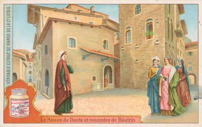 Dante, Liebig-Karte, frühes 20. Jahrhundert von European School