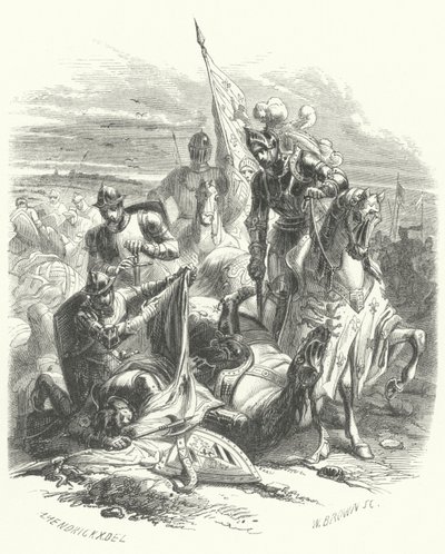 Tod von Anton von Burgund, Herzog von Brabant, in der Schlacht von Azincourt von European School