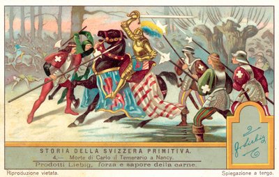 Tod von Karl dem Kühnen in der Schlacht bei Nancy, 1477 von European School