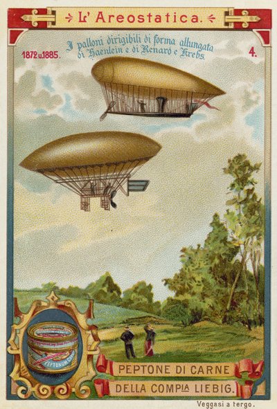 Luftschiffe von Haenlein (1872) und Renard und Krebs (1885) von European School