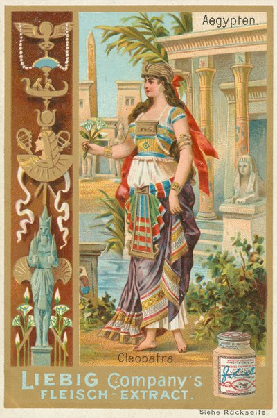 Ägypten, Kleopatra, Liebig-Karte, frühes 20. Jahrhundert von European School