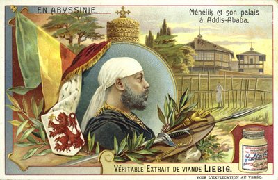 Kaiser Menelik II. von Äthiopien und sein Palast in Addis Abeba von European School