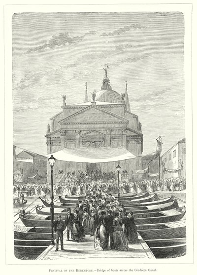 Fest des Redentore, Brücke aus Booten über den Giudecca-Kanal von European School