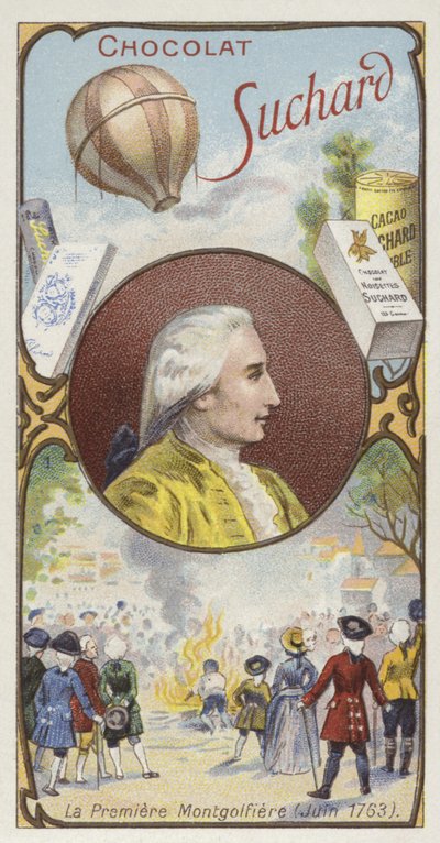 Erste Demonstration eines Heißluftballons durch die Gebrüder Montgolfier, Annonay, Frankreich, 4. Juni 1783 von European School