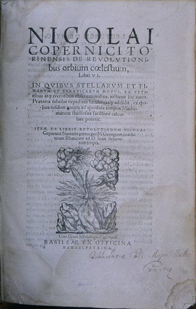 Frontispiz der zweiten Ausgabe von De Revolutionibus Orbium Coelestium von Nikolaus Kopernikus von European School