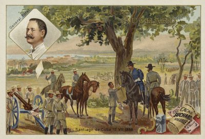 General Toral und die Kapitulation der Spanier nach der Belagerung von Santiago de Cuba, Spanisch-Amerikanischer Krieg, 17. Juli 1898 von European School