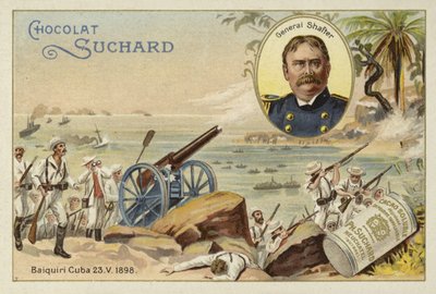 General William Shafter und amerikanische Truppen landen in Daiquiri, Kuba, Spanisch-Amerikanischer Krieg, 23. Mai 1898 von European School