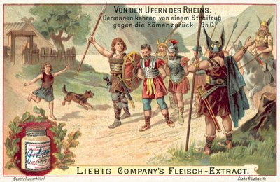 Germanische Krieger kehren von einem Überfall auf die Römer zurück, 9 n. Chr. von European School