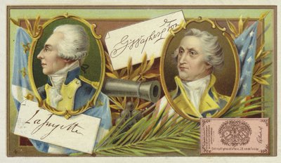 Gilbert du Motier, Marquis de Lafayette, und George Washington von European School