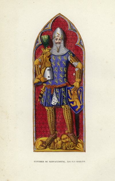 Günther von Schwarzburg, König der Römer (farbige Gravur) von European School