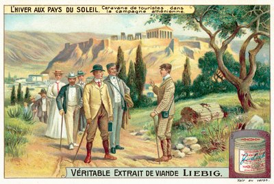 Gruppe von Touristen auf dem Land bei Athen von European School