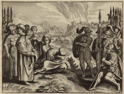Habakuk hinterfragt Gottes geplante Bestrafung Judas durch die Babylonier (Gravur) von European School