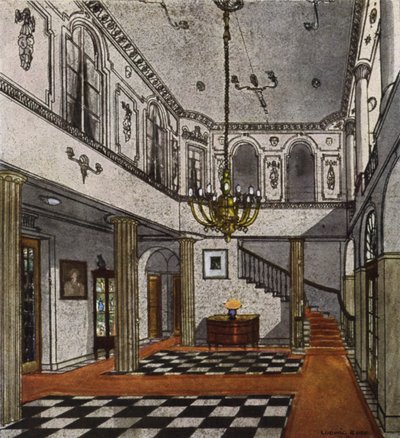 Flur (Farblithographie) von European School