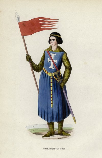 Henri, Seigneur Du Mez (farbiger Stich) von European School