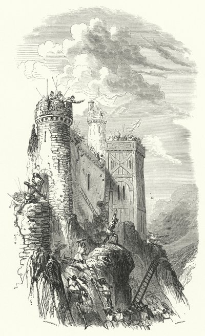 Heinrich der Blinde, Graf von Luxemburg, belagert die Burg Bouillon von European School