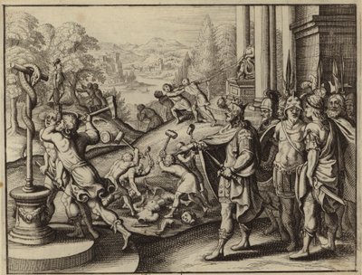 Hiskia, König von Juda, stellt den Tempel von Jerusalem wieder her und zerstört die Götzen von European School