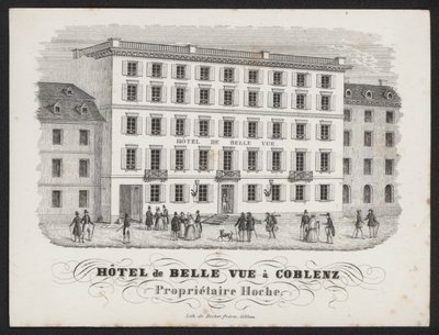 Hotel De Belle Vue, Koblenz (Gravur) von European School