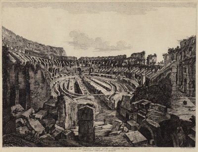 Innenraum des Kolosseums in Rom, ausgegraben 1813 und eröffnet 1814 von European School