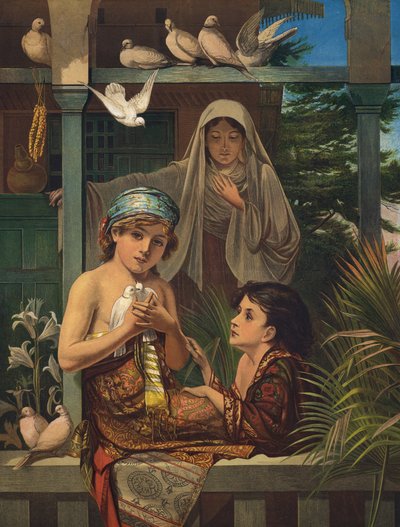Jesus Christus und Johannes der Täufer als Jungen, mit der Jungfrau Maria von European School