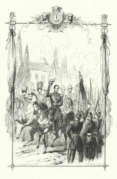König Leopold I., der Herzog von Brabant und der Graf von Flandern bei einer Militärparade, Belgien von European School
