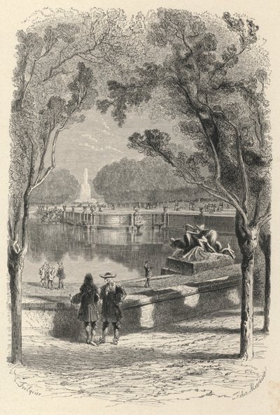 Die hohen Terrassen in Versailles (Stich) von European School