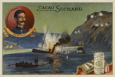 Leutnant Richmond P. Hobson und das Sinken der USS Merrimac, Santiago de Cuba, Spanisch-Amerikanischer Krieg, 3. Juni 1898 von European School
