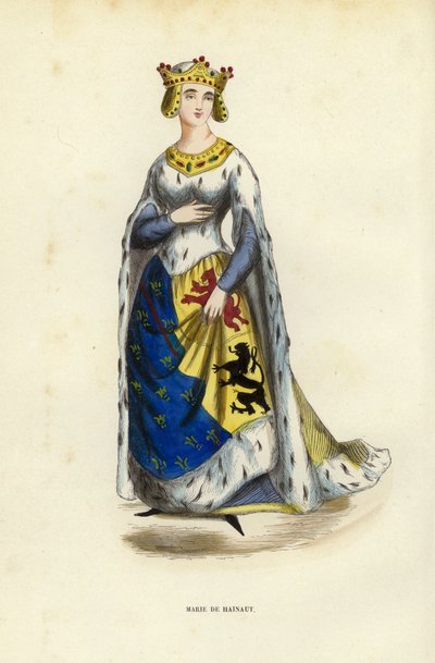 Marie von Hennegau (farbige Gravur) von European School