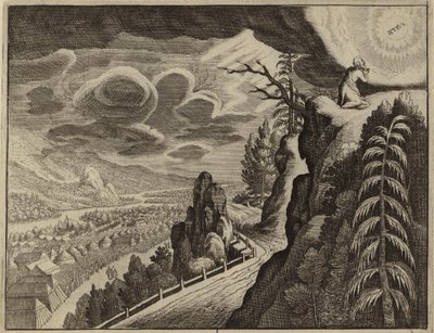 Moses spricht mit Gott auf dem Berg Sinai von European School