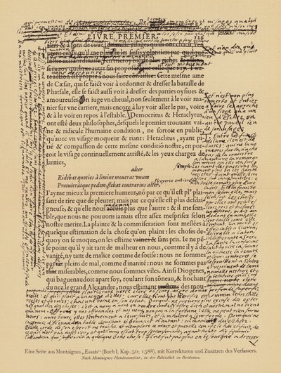 Seite aus Montaignes Essais von European School