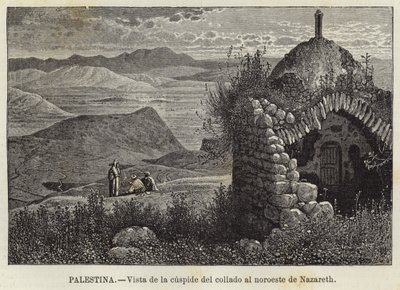 Palästina, Blick vom Gipfel des Hügels nordwestlich von Nazareth von European School