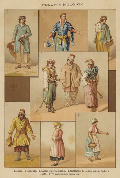 Polen 19. Jahrhundert (Farblithografie) von European School