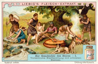 Prähistorische Bierproduktion mit erhitzten Steinen von European School
