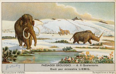 Prähistorische Welt, Liebig-Karte, frühes 20. Jahrhundert von European School