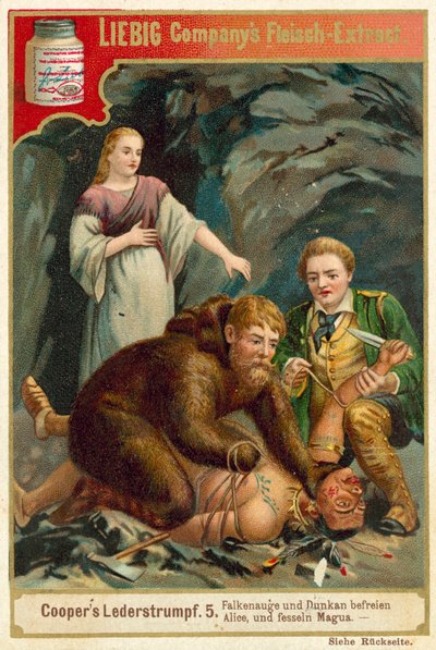 Szene aus Der letzte Mohikaner von James Fenimore Cooper von European School