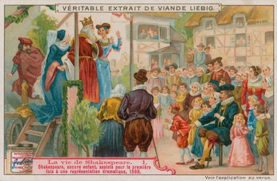 Shakespeare als Kind, das zum ersten Mal bei einer dramatischen Produktion hilft von European School