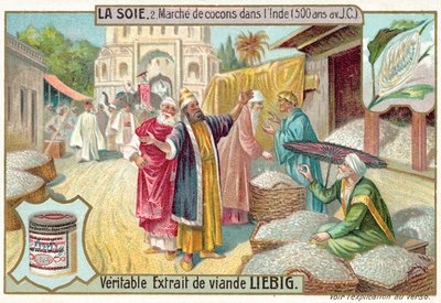 Seidenkokonmarkt in Indien, 500 v. Chr. von European School