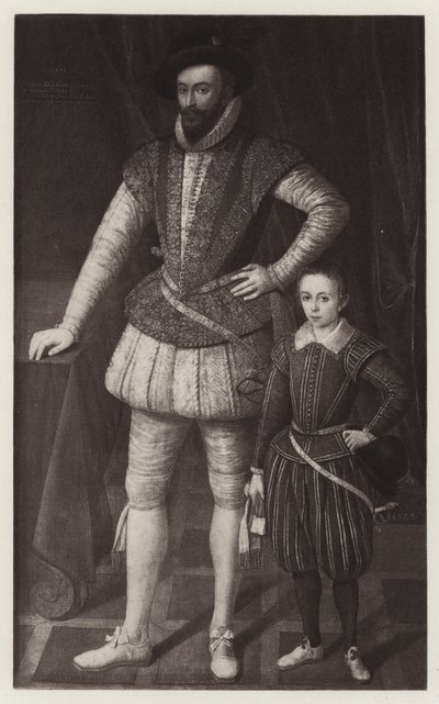 Sir Walter Raleigh und sein Sohn von European School