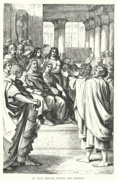 St. Paulus vor Festus und Agrippa (Gravur) von European School