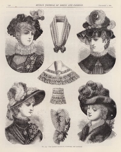 Die neuesten Hüte, Frisuren und Dessous von European School