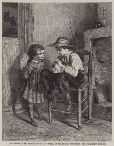 Die Lektion auf der Flageolett (Stich) von European School
