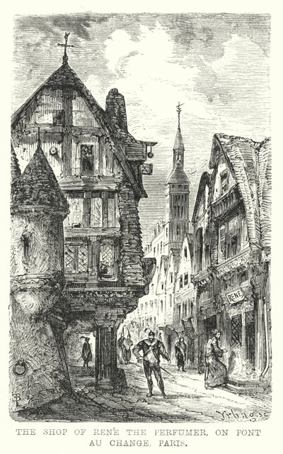 Das Geschäft von Rene dem Parfümeur, auf der Pont au Change, Paris von European School