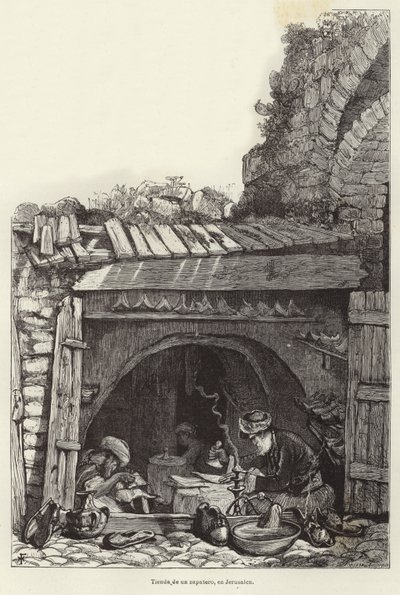 Laden eines Schuhmachers in Jerusalem von European School