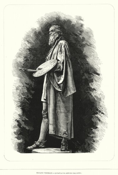 Tizian, italienischer Renaissancekünstler, Statue von Antonio dal Zotto von European School