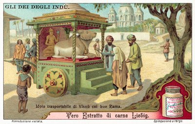 Transportable Idol von Vishnu mit dem Ochsen Rama von European School