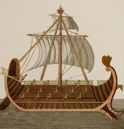 Triere, Kriegsschiff der alten Phönizier, Griechen und Römer von European School