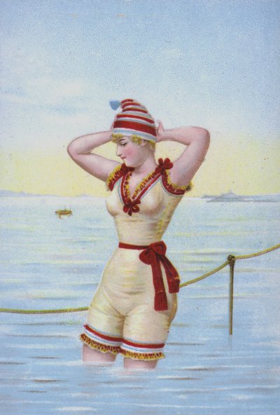 Frau badet am Meer von European School